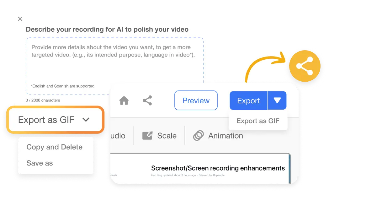 Export options in the Screen Step Recorder for distributing Video SOPs widely.